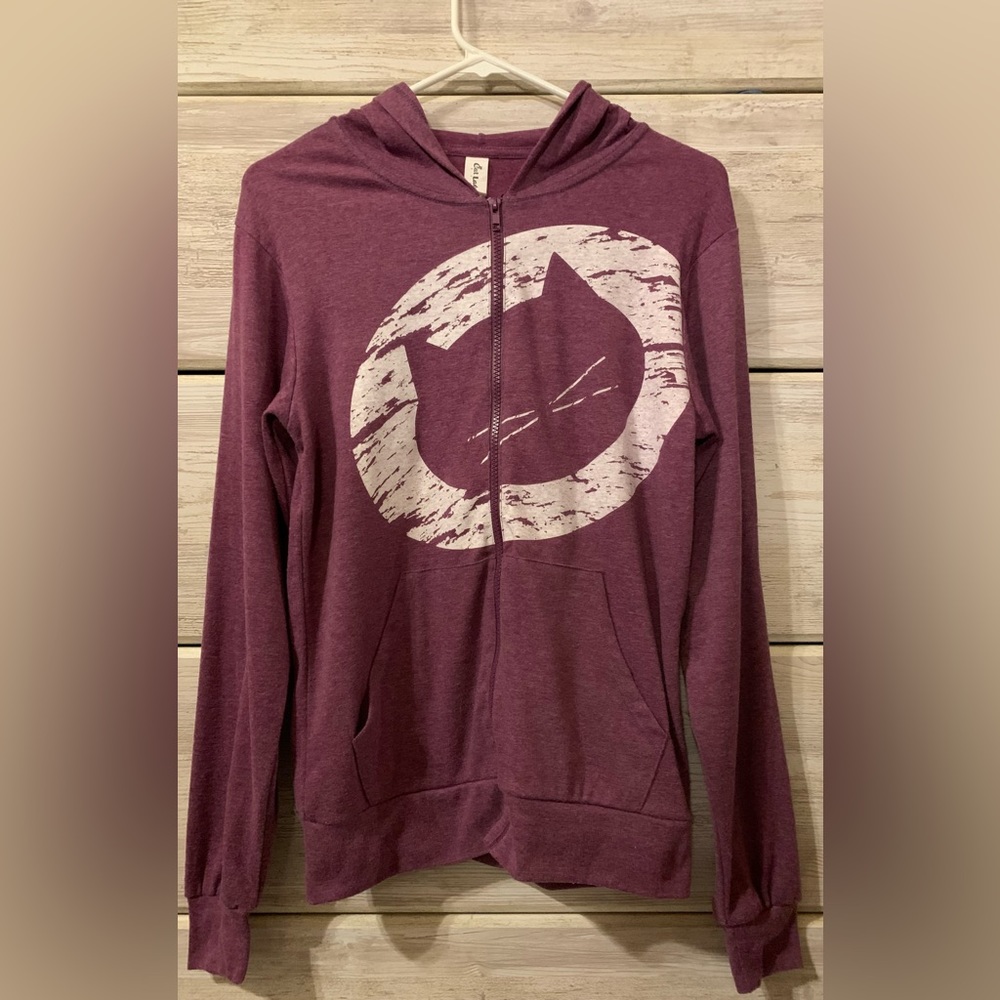 Cat Lady Long Sleeved Shirt with Hood NWOT